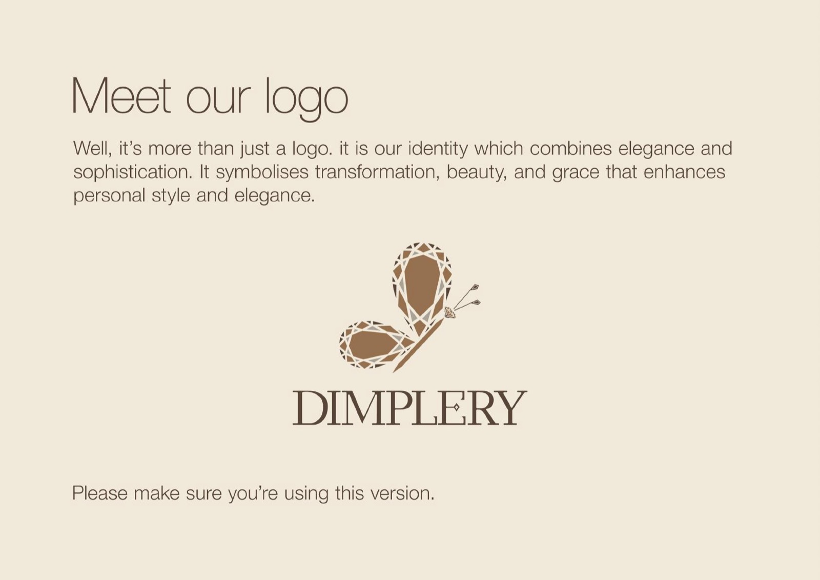Dimplery brand guide page 2 — Creative