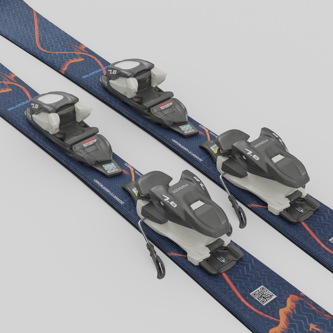 Blizzard Anomaly Jr. skis with Marker bindings — 3D, detail